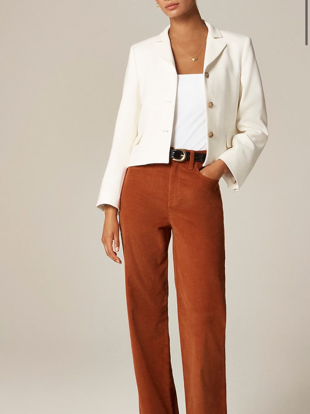 J.Crew slim-wide pant in corduroy in vibrant maple